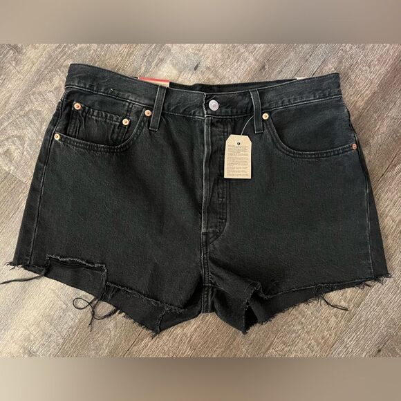 Levi's 501 Original Jean Distressed Shorts-Size 33 - Picture 1 of 8